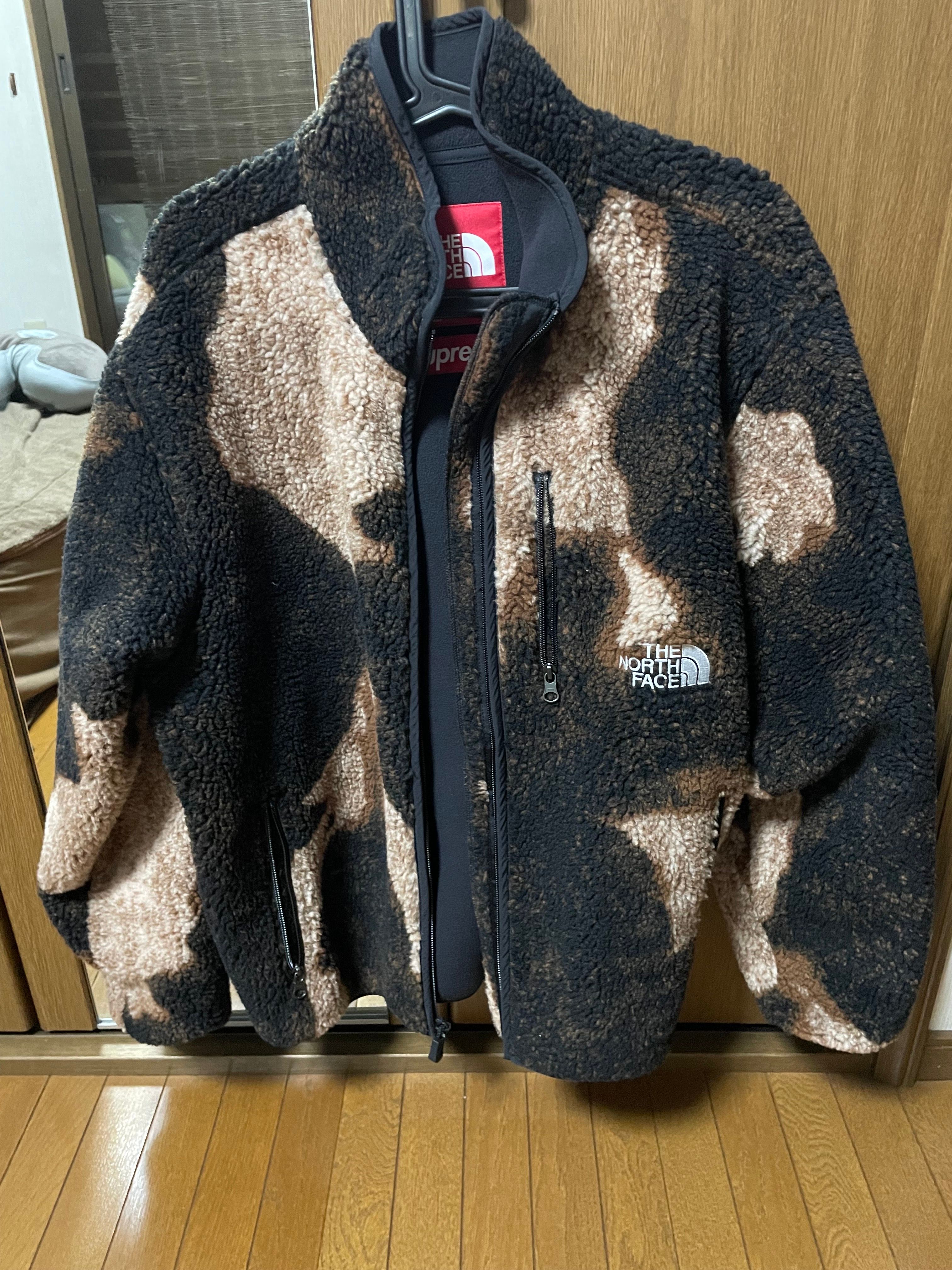 Supreme x The North Face Bleached Denim Print Fleece Jacket "Black"