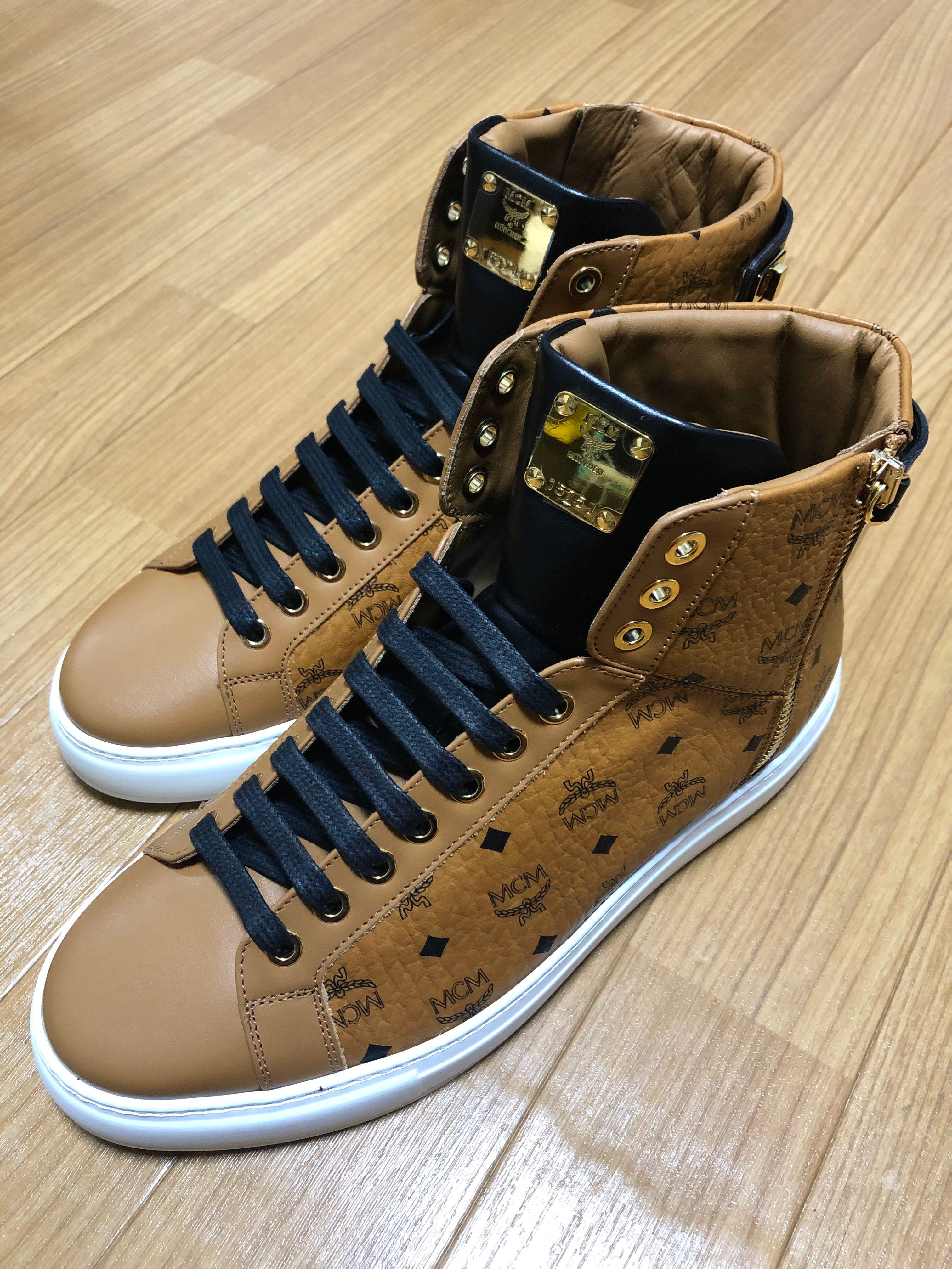 【新品未使用】 MCM MEX 9SMM02 CO041 ハイカット スニーカー