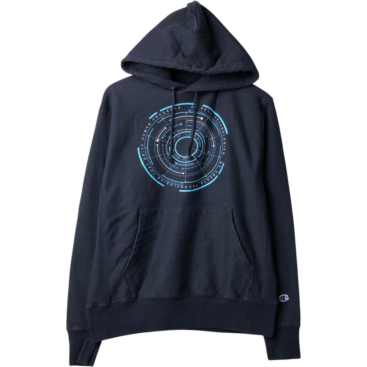 古着 チャンピオン Champion REVERSE WEAVE リバースウィーブ Dell Technologies アドバタイジング スウェットプルオーバーパーカー メンズM相当/eaa645482