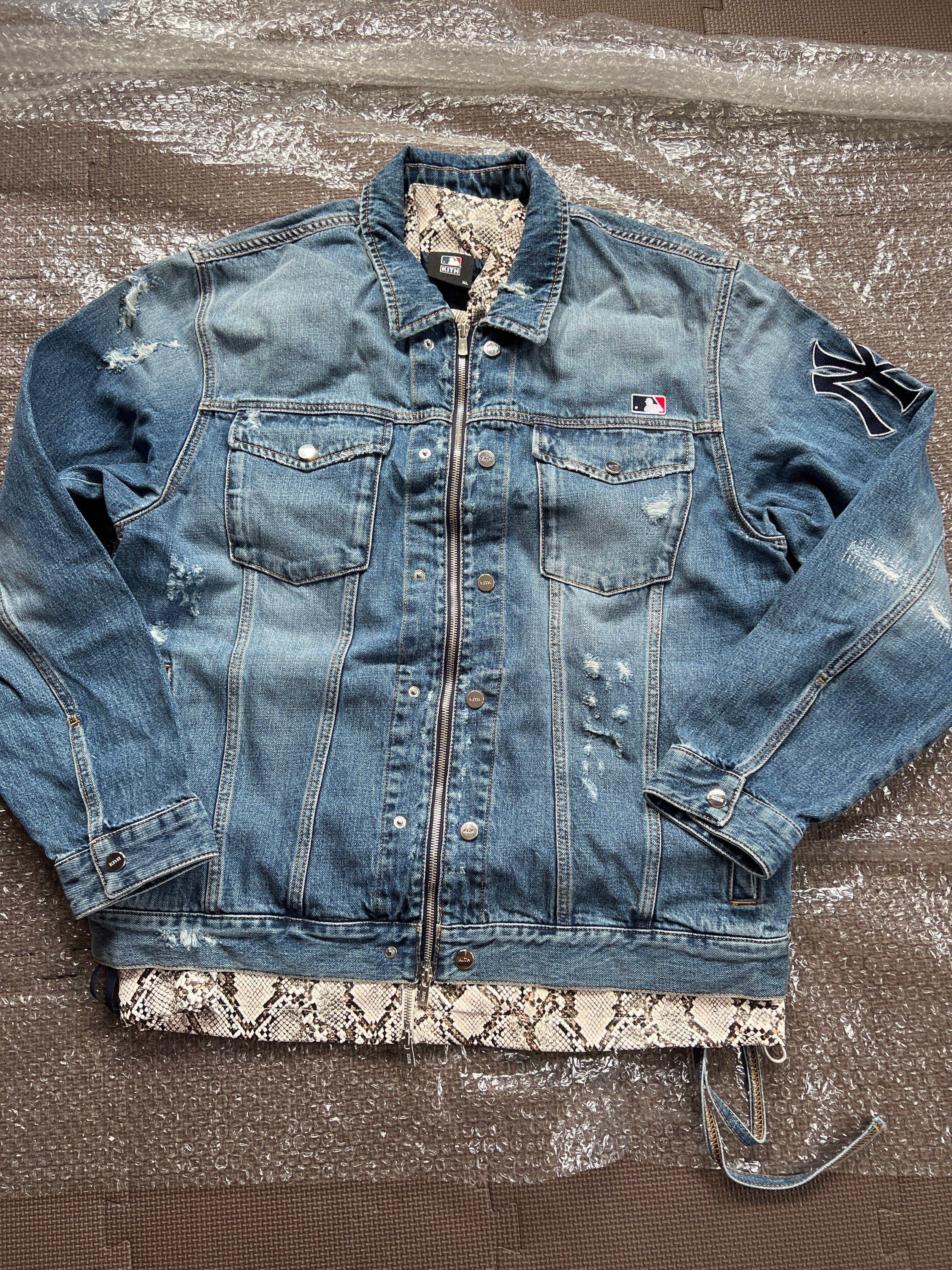 ヤンキース ライトデニム ジャケット ネイビー