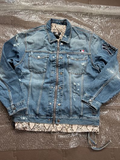 ヤンキース ライトデニム ジャケット ネイビー