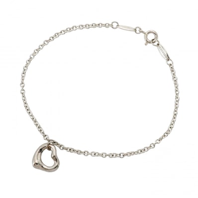 【6jdb0259】ティファニー ブレスレット オープンハート シルバー925【中古】レディース