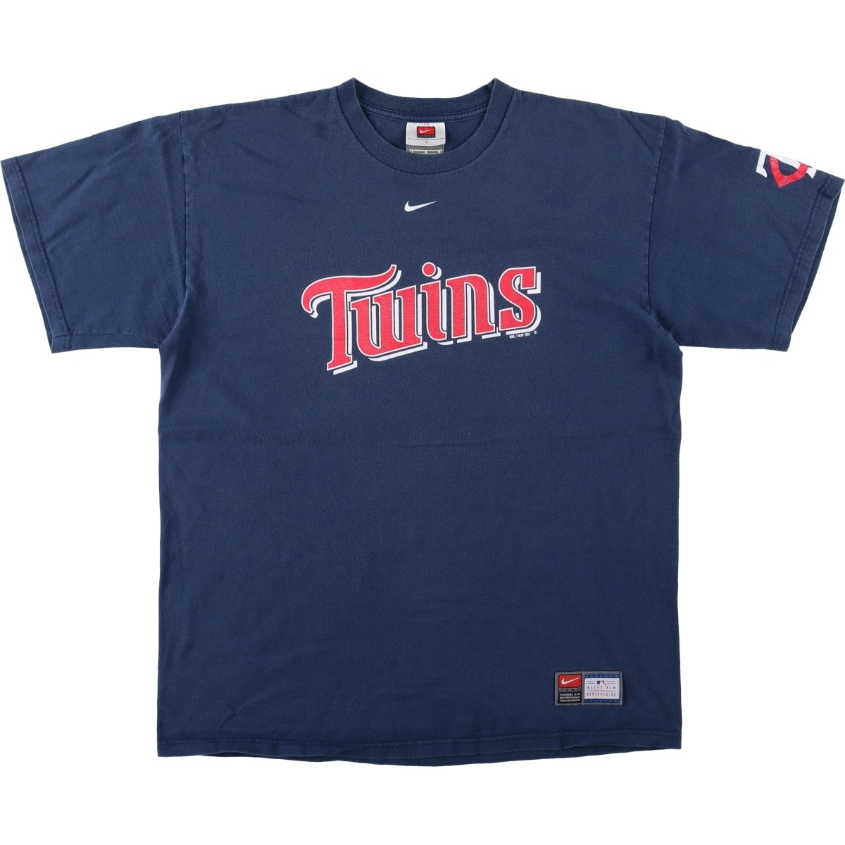 古着 00年代 ナイキ NIKE TEAM MLB MINNESOTA TWINS ミネソタツインズ スポーツプリントTシャツ メンズL相当/eaa649516