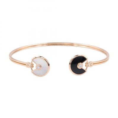カルティエ CARTIER アミュレットブレスレット マザーオブパール オニキス ブレスレット アクセサリー K18PG(ピンクゴールド) ダイヤモンド マザーオブパール / オニキス レディース ゴールド系 / ホワイト系