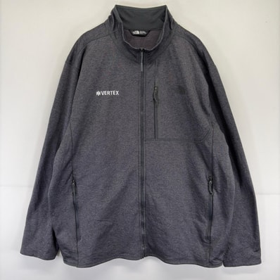 古着 ザ・ノースフェイス THE NORTH FACE ジャケット フルジップ 胸ポケット ソフトシェル 大きいサイズ ロゴ 2XL グレー メンズ