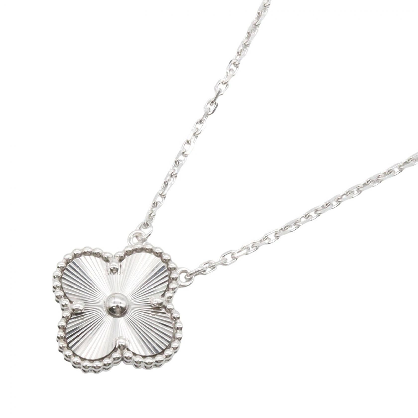 ヴァンクリーフ&アーペル Van Cleef & Arpels ヴィンテージアルハンブラ ギョーシェ ネックレス ネックレス ジュエリー K18WG(ホワイトゴールド) レディース シルバー系 VCARP9XG00 【中古】
