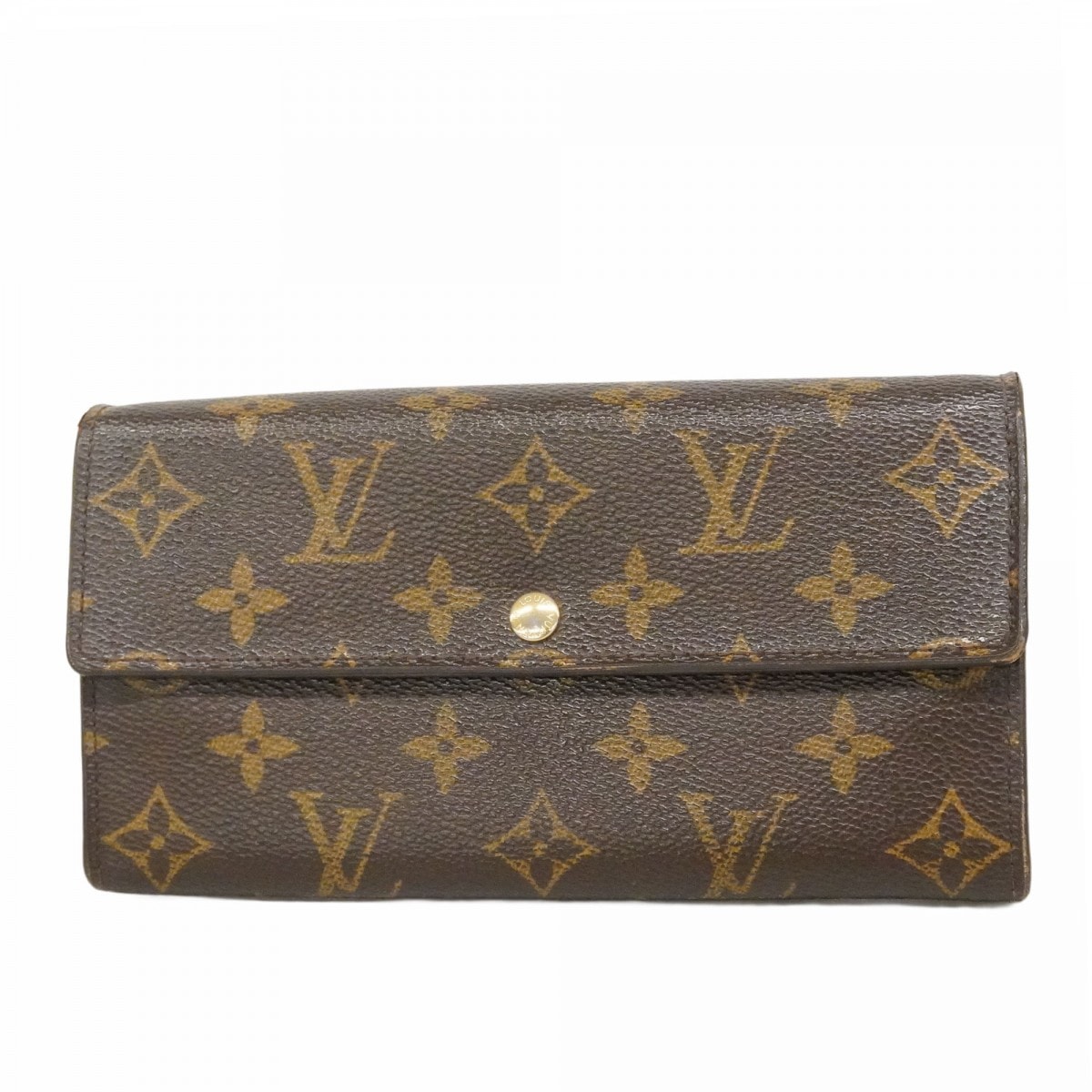 【6dc3552】ルイヴィトン 長財布 モノグラム ポシェットポルトモネクレディ M61726 ブラウン【中古】レディース