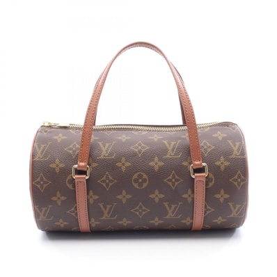 ルイ・ヴィトン LOUIS VUITTON パピヨン26 旧型 ハンドバッグ バッグ PVCコーティングキャンバス レザー モノグラム レディース ブラウン系 M51366 【中古】