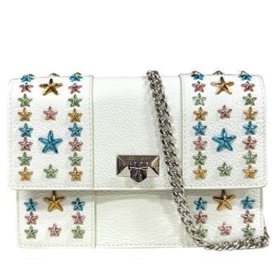 ジミーチュウ スタースタッズ ショルダーバッグ レザー ホワイト レディース JIMMY CHOO 中古