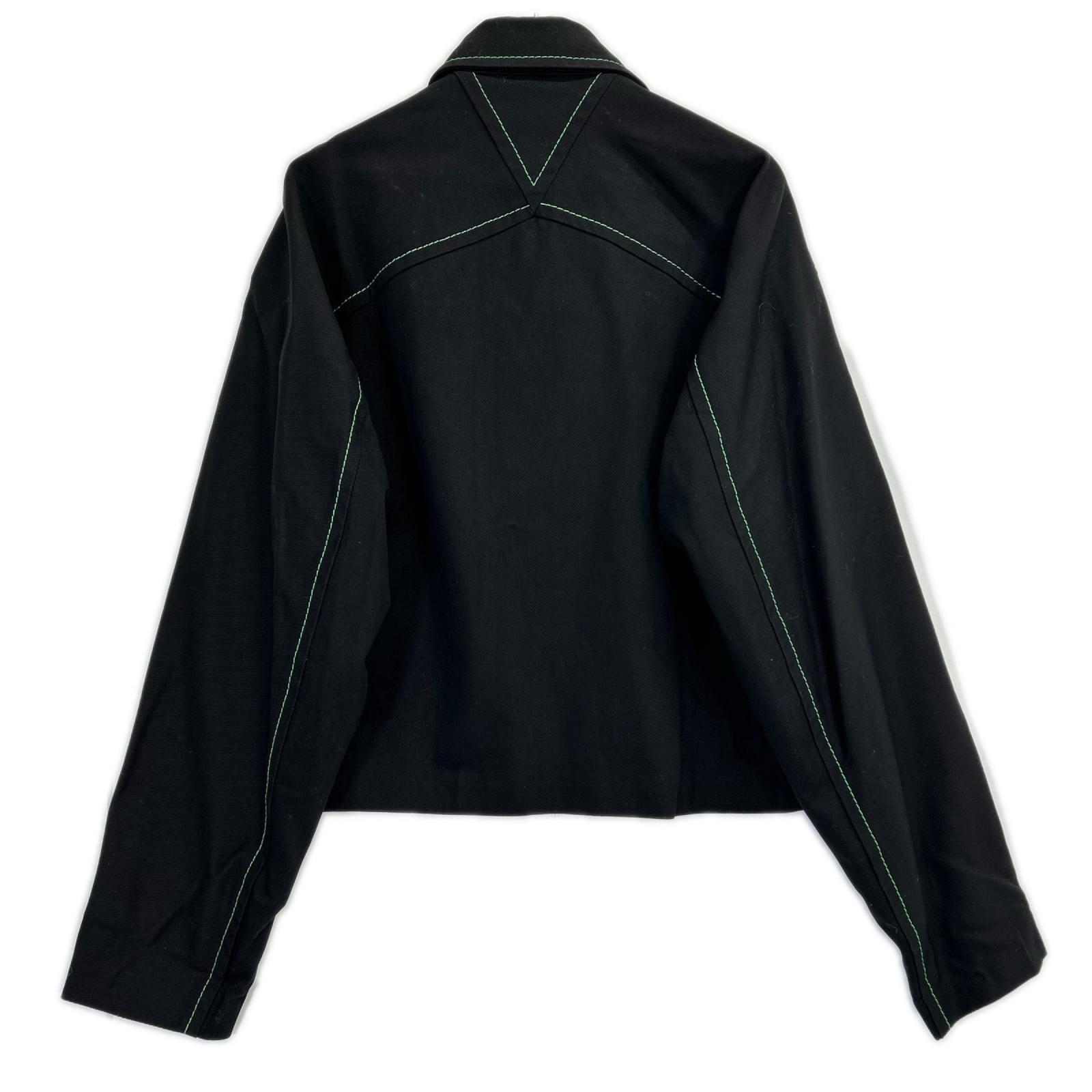 ボッテガヴェネタ 692119 22AW ブラック ヘビーコットンツイル ジップジャケット 46
