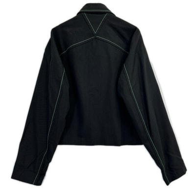 ボッテガヴェネタ 692119 22AW ブラック ヘビーコットンツイル ジップジャケット 46