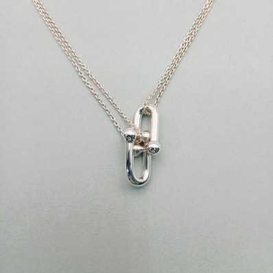 TIFFANY&Co. ティファニー ハードウェア ダブルリンク ネックレス 63104337 シルバー925 シルバー レディース【中古】