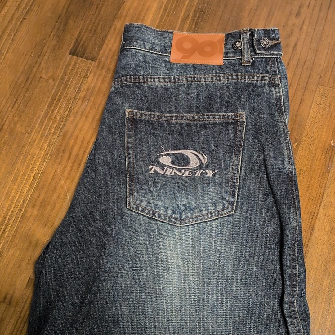 9090 Heisei Logo Buggy Ballon Denim Pants "SLUB INDIGO"