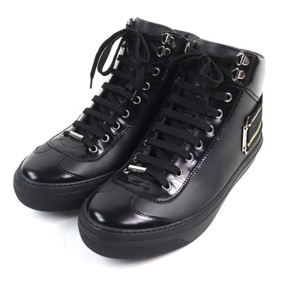 極美品 ジミーチュウ
ハイカットスニーカー Argyle Strap Trainer ブラック系 メンズ 41