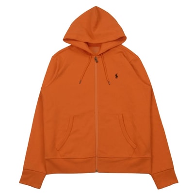 POLO RALPH LAUREN ポロ・ラルフローレン ジャージーニット フルジップ パーカー カンボジア製 オレンジ系 M【中古】