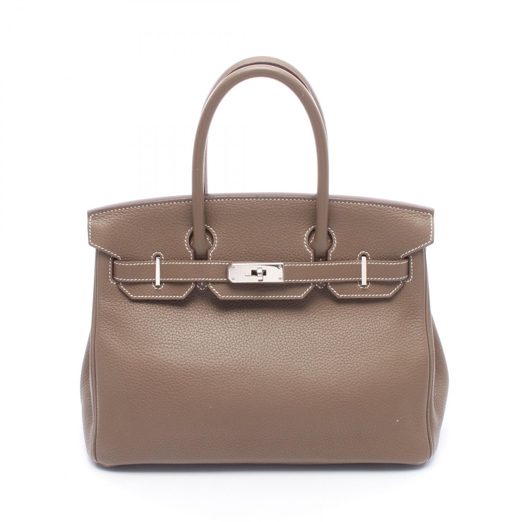 エルメス HERMES バーキン30 ハンドバッグ バッグ レザー トリヨンクレマンス トリヨンクレマンス エトゥープ □R刻印(2014年製造) レディース グレー系 【中古】