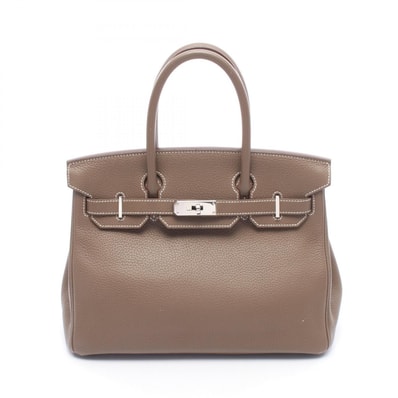 エルメス HERMES バーキン30 ハンドバッグ バッグ レザー トリヨンクレマンス トリヨンクレマンス エトゥープ □R刻印(2014年製造) レディース グレー系 【中古】