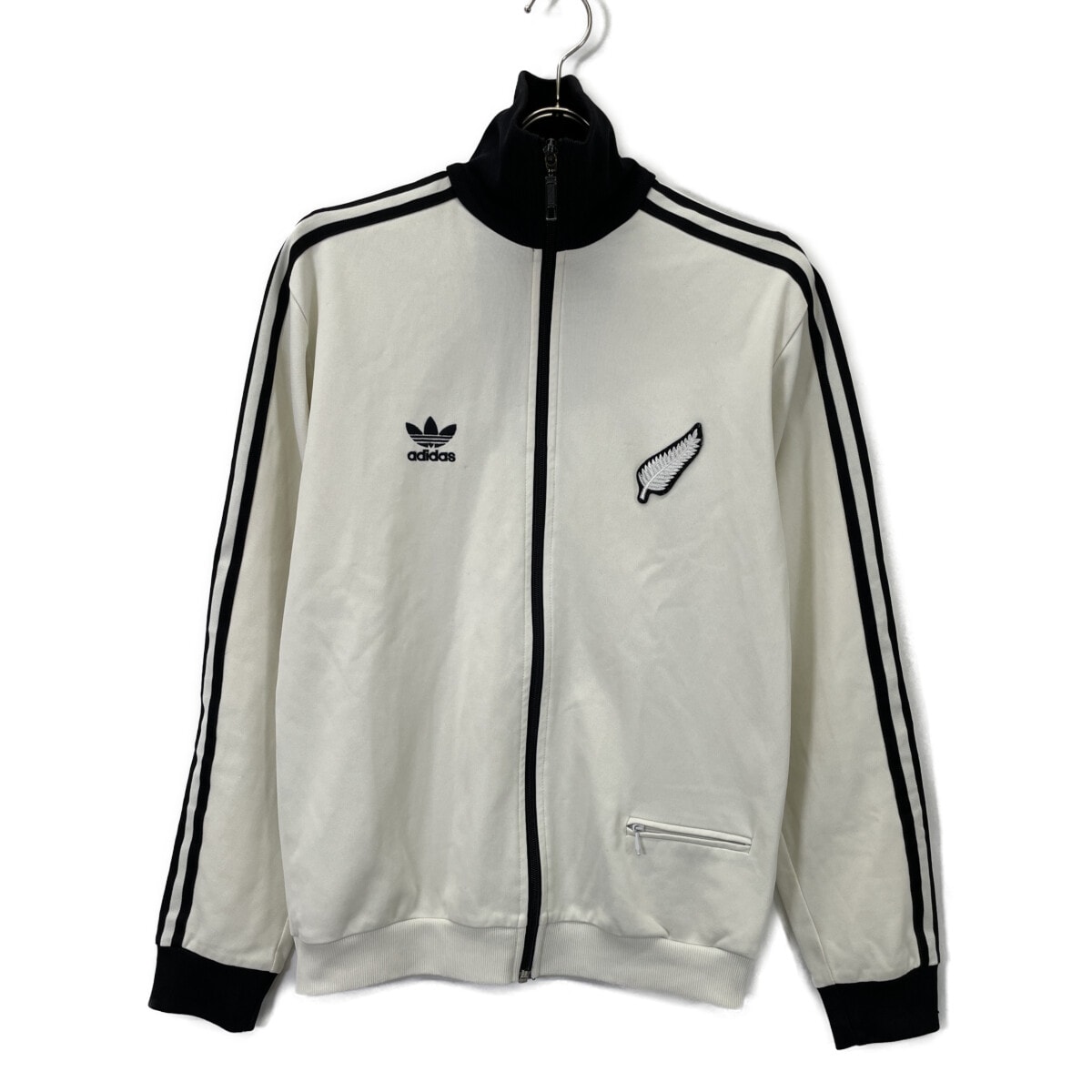 アディダス リミテッドエディション 00s All Blacks刺繍 ベージュ×ブラック トレフォイル トラックジャケット M