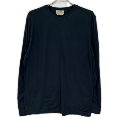 エルメス ブラック コットン ゴルチェ期 長袖Tシャツ XL