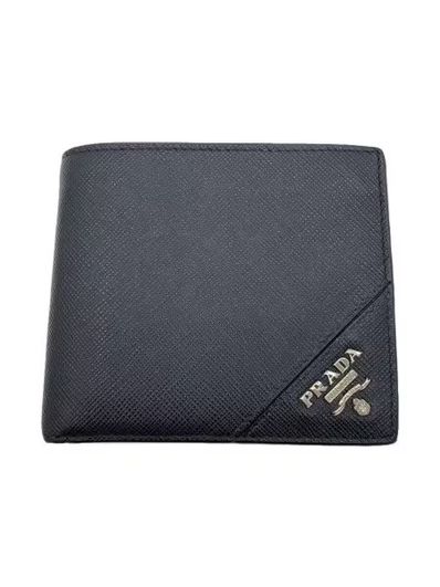 PRADA Saffiano Leather Wallet "Black"