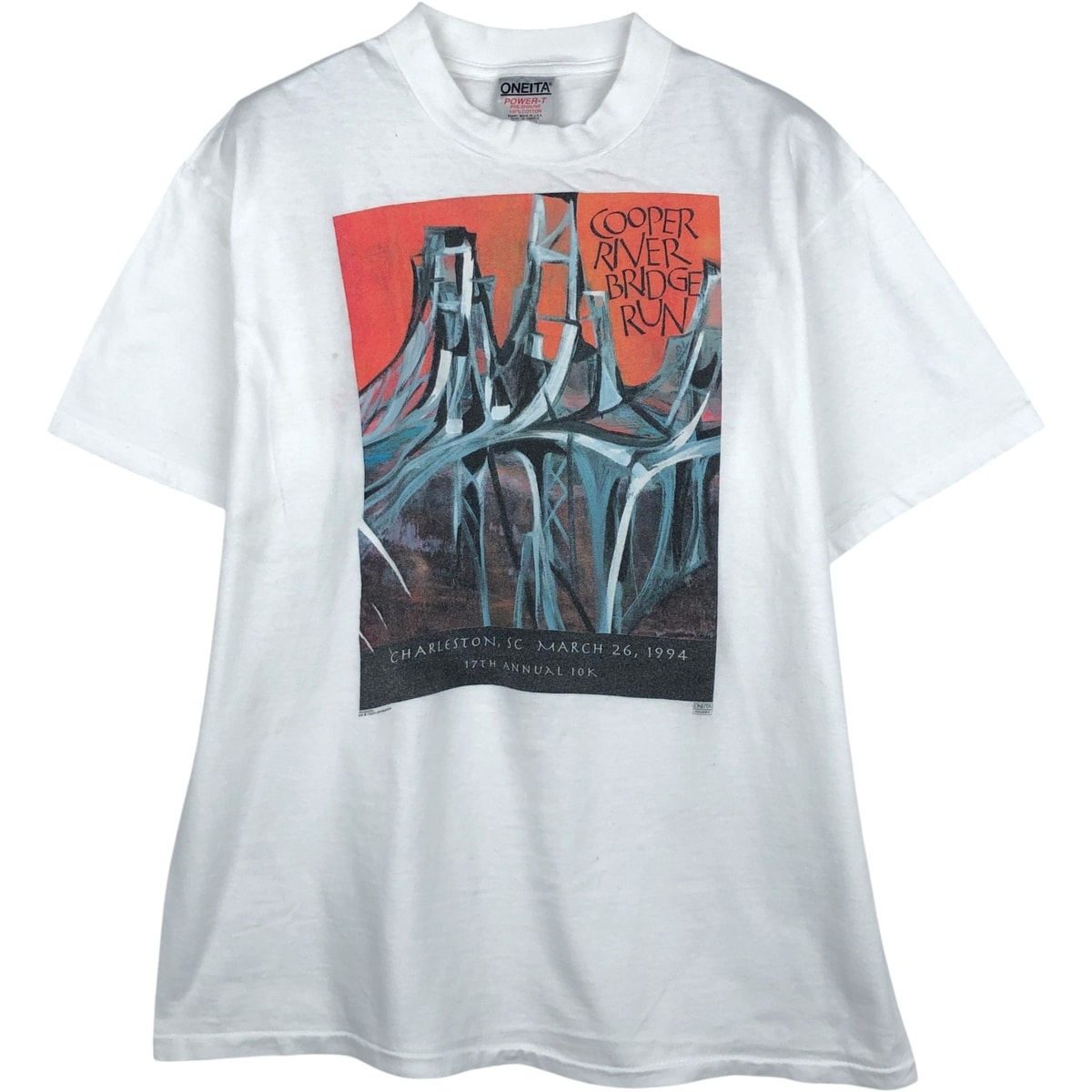 古着 90年代 オニータ ONEITA 17th Annual Cooper River Bridge Run アートTシャツ メンズL相当/eaa643218