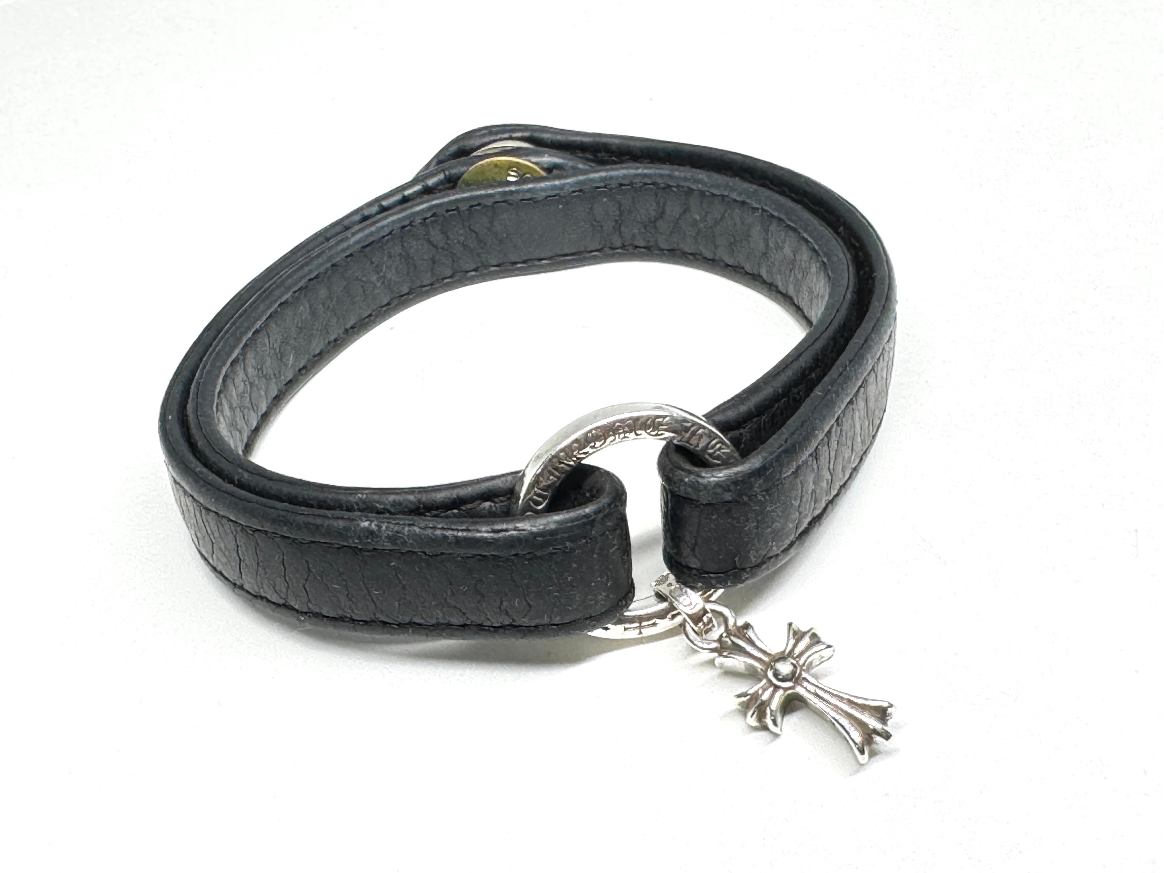 クロムハーツ ダブルワラップ NTFL ベイビーファット 925 レザーブレスレット