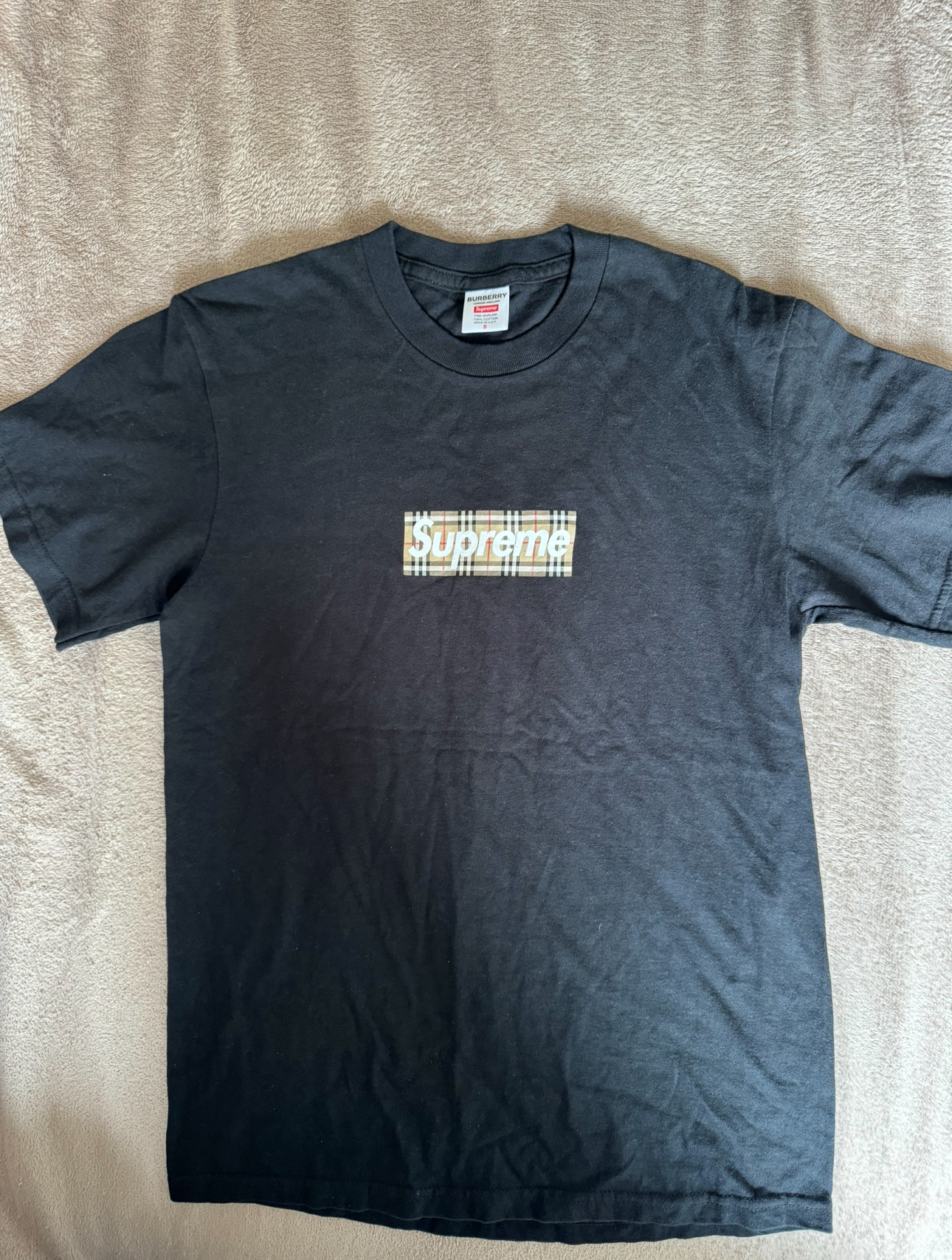 Supreme / Burberry Box Logo Tee "Black"