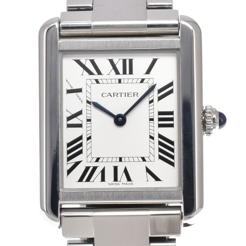 カルティエ CARTIER W5200013 タンクソロ シルバー クォーツ レディース 美品 保証書付き 腕時計 M#151220