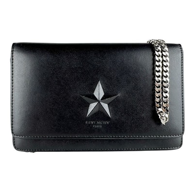 ジバンシィ GIVENCHY チェーンウォレット レザー ブラック レディース【中古】 z10090