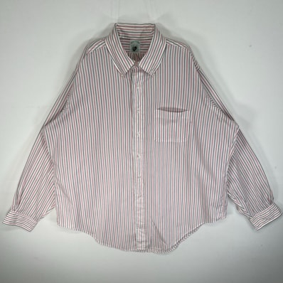 古着 90's/90年代 ブルックスブラザーズ Brooks Brothers 長袖シャツ ストライプ 胸ポケ USA製 XL レッド系 マルチカラー メンズ