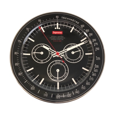 新品未使用 Supreme シュプリーム Watch Plate 時計柄 クロノグラフ ブラック 黒 磁器 プレート 皿 大皿 604425 【中古】
