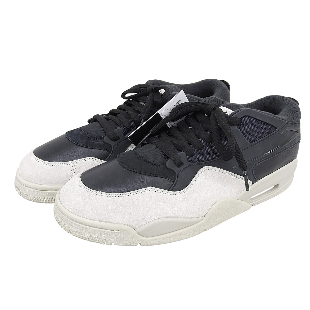 ナイキ 美品 エアジョーダン 4 RM スニーカー シューズ メンズ ブラック/ライトボーン ライトグレー 32cm 14(US)