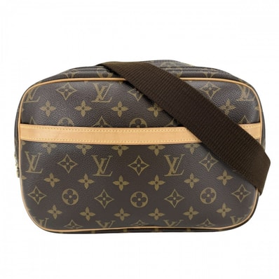 LOUIS VUITTON ルイヴィトン ショルダーバッグ リポーターPM 肩掛け 斜め掛け M45254 モノグラムキャンバス ブラウン 茶 ゴールド金具 レディース【中古品】