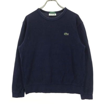 LACOSTE ラコステ 日本製 ワンポイントロゴ 長袖 鹿の子 Tシャツ 36 ネイビー ロンT