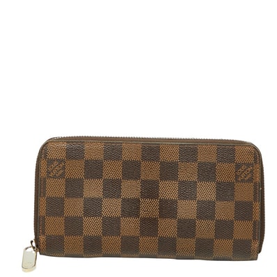 ルイ ヴィトン ダミエ ジッピーウォレット ラウンドファスナー 長財布 N60015 ブラウン PVC レザー レディース LOUIS VUITTON 【中古】