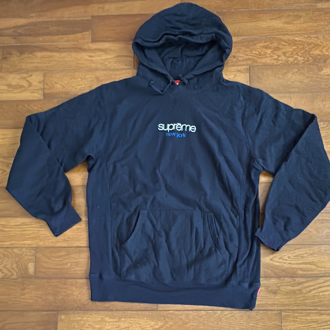 Supreme Chrome Classic Logo Hooded Sweatshirt "Black"