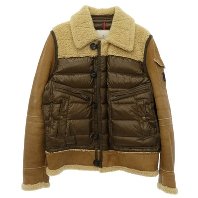 MONCLER モンクレール 220914131215 DELACROIX ドラクロア ムートン ダウンジャケット ブラウン系 3【中古】