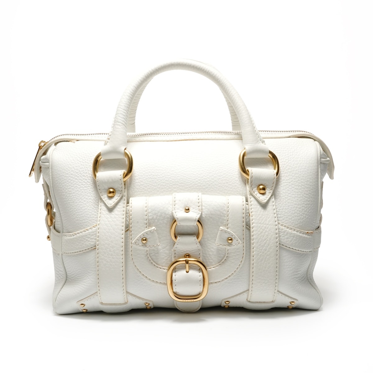 セリーヌ CELINE バックル ボストン レザー ハンドバッグ【中古】