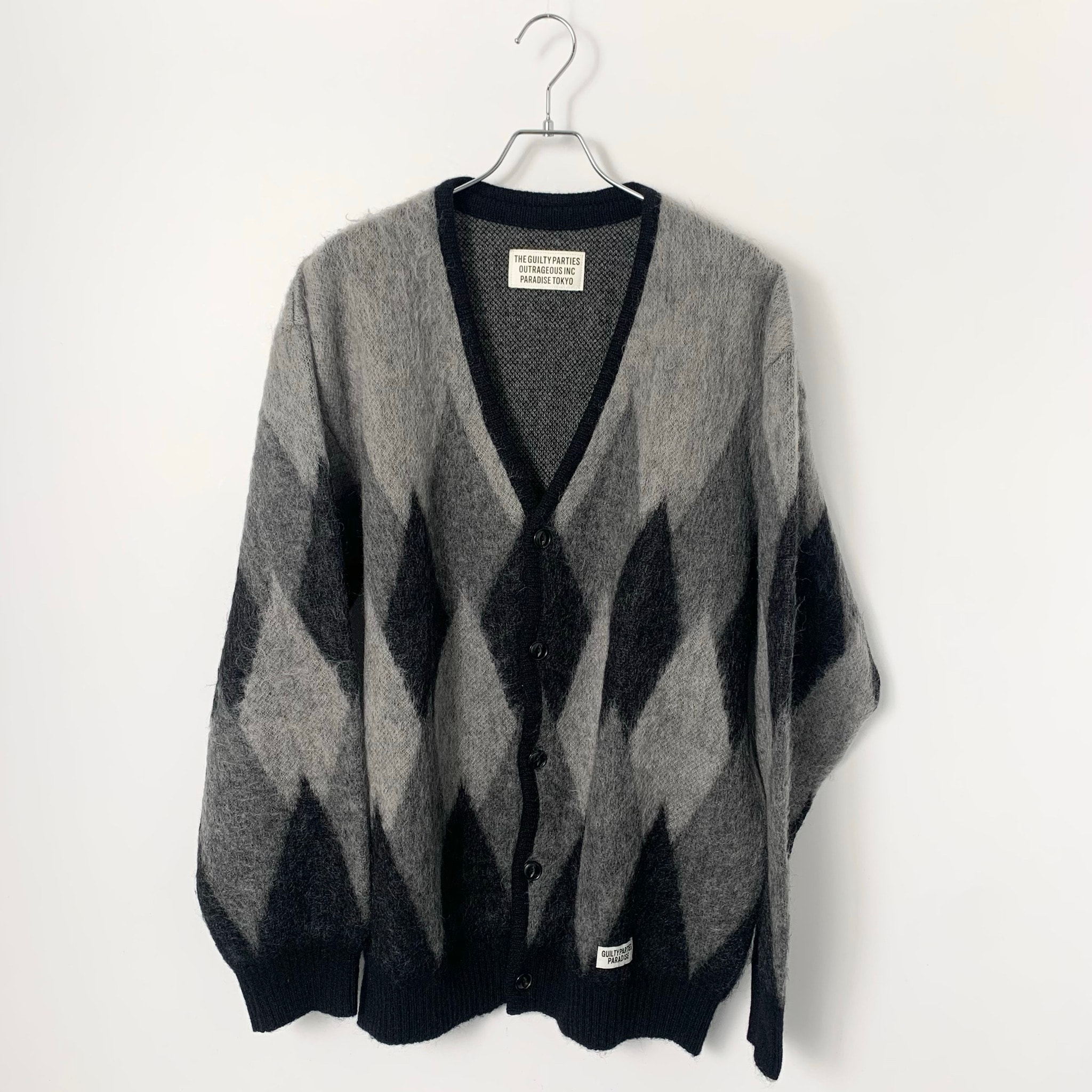 WACKO MARIA Diamond Mohair Cardigan "Black"