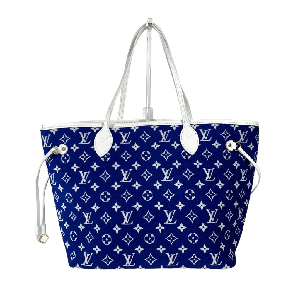 ルイヴィトン LOUIS VUITTON ネヴァーフル MM M46620 モノグラムジャカードベルベット カバン トートバッグ ポーチ付き 肩掛け ショルダーバッグ ベルベット ブルー 未使用