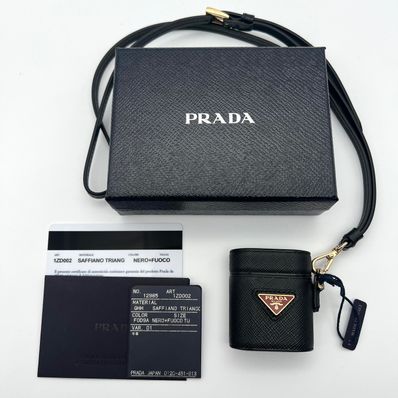 PRADA Saffiano Leather AirPods Case "Black/Red"