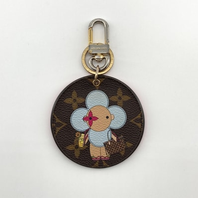 LOUIS VUITTON(ルイ・ヴィトン) ポルト クレ イリュストレ ヴィヴィエンヌ モノグラムキャンバス M69076 キーホルダー 4g ブラウン×レッド×ゴールド