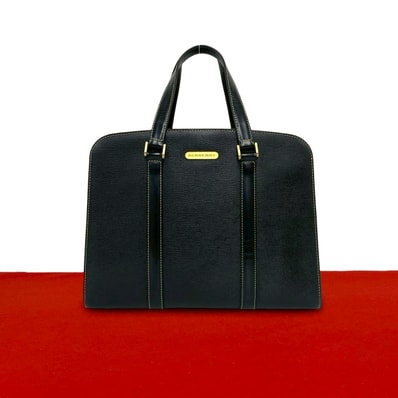 BURBERRY バーバリー ノバチェック 柄 ロゴ 金具 レザー ハンドバッグ ブラック
30804
