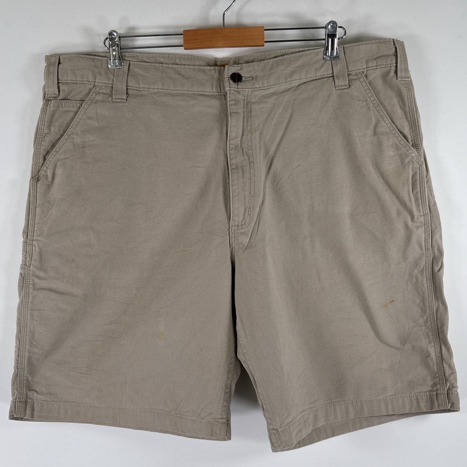 古着 カーハート Carhartt ショートパンツ ダック ハーフパンツ カーゴ ワーク 大きいサイズ w42  ベージュ メンズ