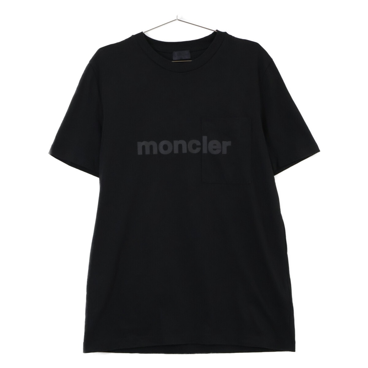 モンクレール ブラック MAGLIA TーSHIRT ロゴ 半袖Tシャツ XL