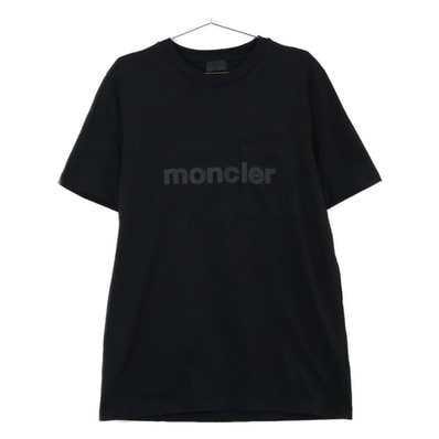 モンクレール ブラック MAGLIA TーSHIRT ロゴ 半袖Tシャツ XL
