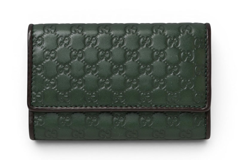 グッチ キーケース/キーホルダー GUCCI 6連 マイクログッチシマ 256443 グリーン/ブラック メンズ レディース【中古】