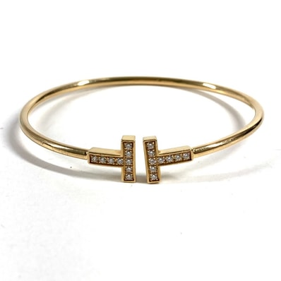 ティファニー TIFFANY&Co. ダイヤモンド ダイヤ Tワイヤー K18 金 18K アクセサリー ジュエリー ブレスレット ブレス バングル YG750 ゴールド