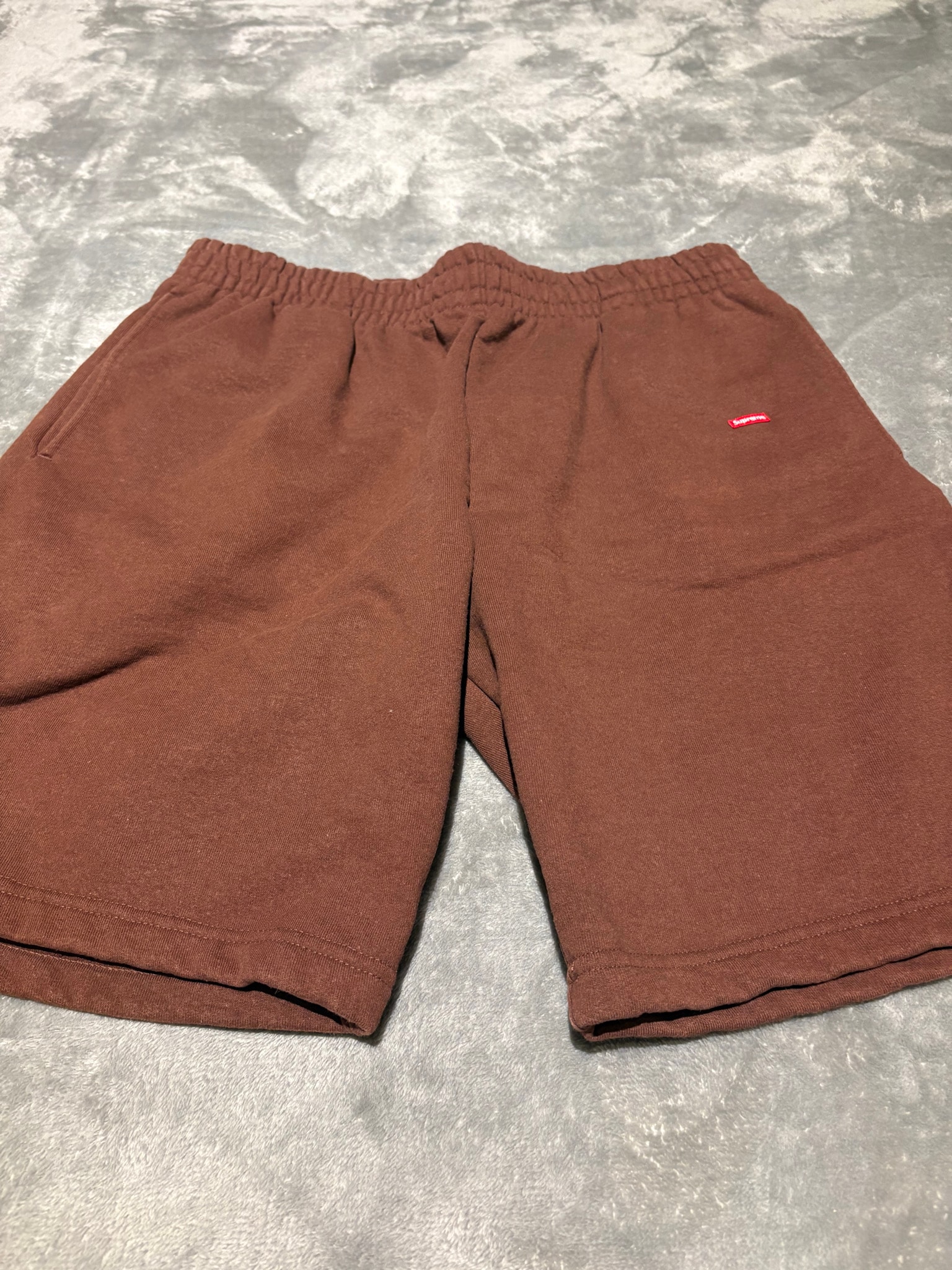 supreme smallboxロゴ スウェットハーフパンツ 茶