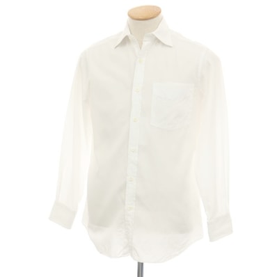 【中古】ポールスミス Paul Smith コットン セミワイドカラー ドレスシャツ ホワイト【サイズS】【メンズ】